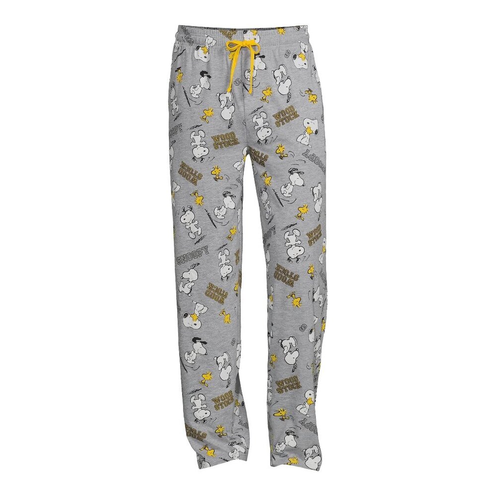 Peanuts Snoopy And Woodstock Mens Lounge Pajama Gray Pants New 2XL